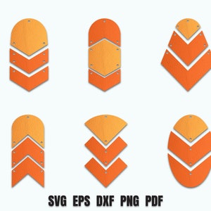 Chevron earring SVG Three part template No.4, Earrings SVG, faux leather SVG files for Cricut, Digital File.