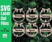 Personalized SVG, Ornament SVG, Laser glowforge files, Christmas tree SVG, Custom Family Ornament Digital files No.4.