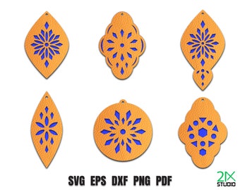 Bohemian Stacked Earrings template SVG N0.1, Morocco Earrings SVG faux leather SVG files for Cricut, Digital File.
