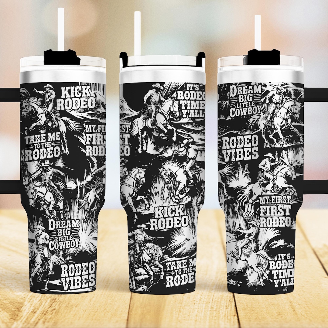 Rodeo 40 Oz Tumbler Wrap Laser SVG Files, Laser Engraving Cowboy ...