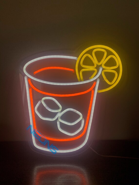 Glass Neon Sign Custom Cocktail Neon Sign Neon Sign Bedroom | Etsy