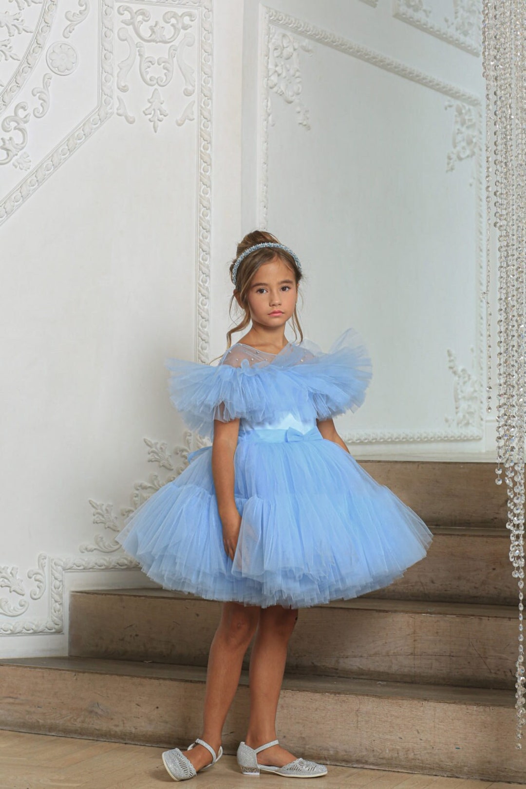 Blue Baby Dress Sky Blue Tulle Dress Baby Girl Dress Special Etsy