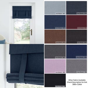 Navy Blue French door Curtains Textured  French Door Shades Brown Front Door Shades Beige Gray No Drill No Hardware Install Shades Adhesive