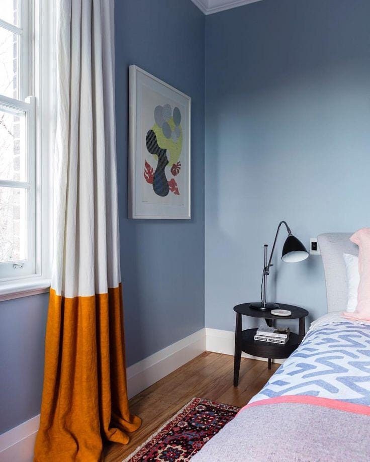 Set of Two Tone Color Block Curtains Color Block Privacy Dimout Curtains Linen Color Two Color Drapery Custom Size Linen Cotton Rusty Panels