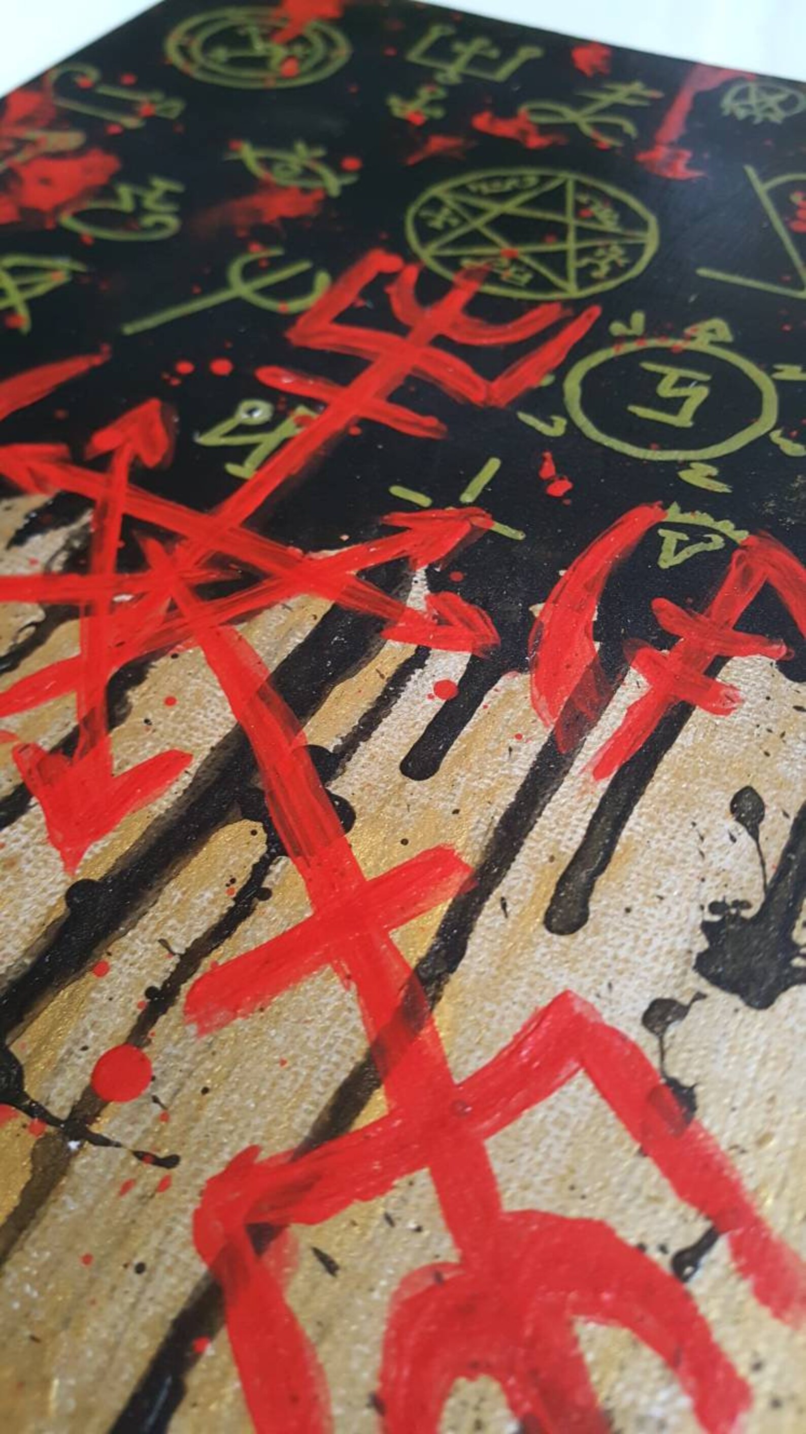 Demon and Angel Sigil Acrylic Painting Angel Banishing - Etsy