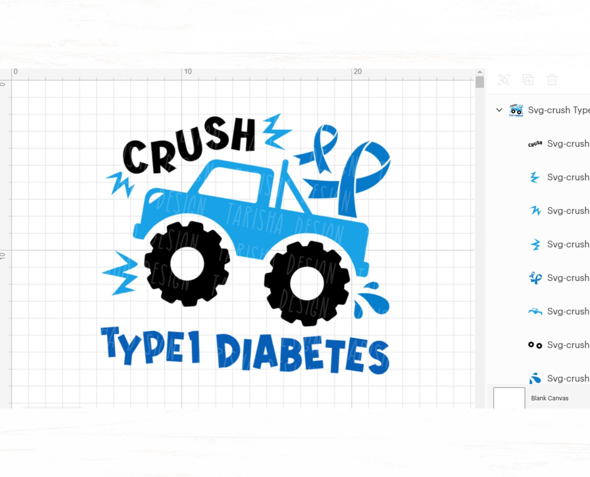 Crush Type 1 Diabetes Monster Truck Svg Type 1 Diabetes Etsy