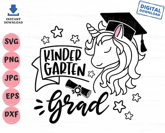 Kids Kindergarten Graduate 2019 Unicorn Face Cap Shirt For Girls Kids Kindergarten Graduate 2019 Unicorn Face Cap Shirt For Girls