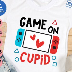 Game on Cupid Svg, Valentine Gamer Svg, Video Game Valentine, Funny Valentine Svg, Boys Valentine Shirt Svg, Game Controller Valentine Svg