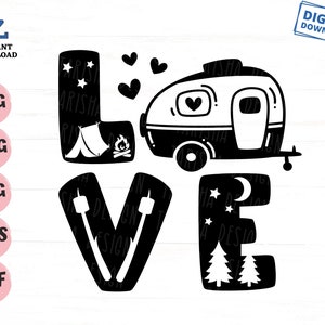 Love Camper Svg, Camping Shirt Svg, Camper Svg, Camping Trip Svg, Camping Family Trip Svg, RV Camper Trailer Svg, Family Vacation Svg
