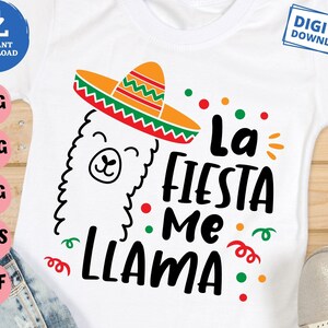 La Fiesta Me Llama Svg, Mexico Fiesta Llama svg, Llama Cinco De Mayo Svg, Llama with Mexican Hat Svg, Llama with Sombrero Svg
