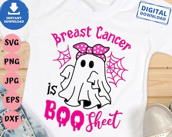 Breast Cancer Is Boo Sheet Svg, Breast Cancer Awareness Svg, Halloween Breast Cancer Svg, Breast Cancer Halloween Ghost Svg