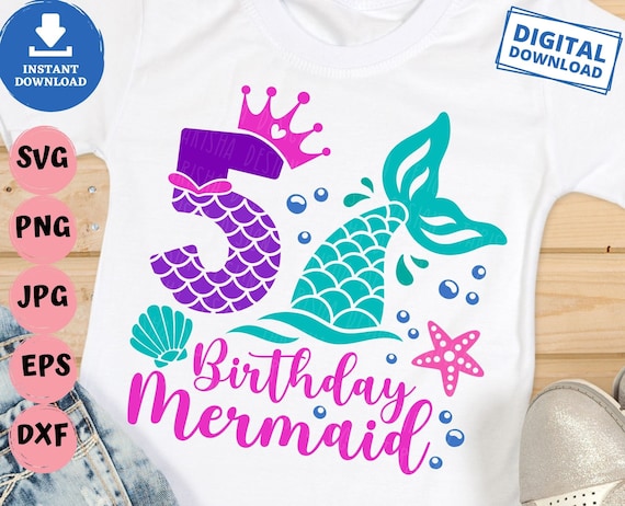 5th Birthday Girl Of Mermaid T-Shirt 5 Years Old Mermaid 5th Birthday Girl Of Mermaid T-Shirt 5 Years Old Mermaid