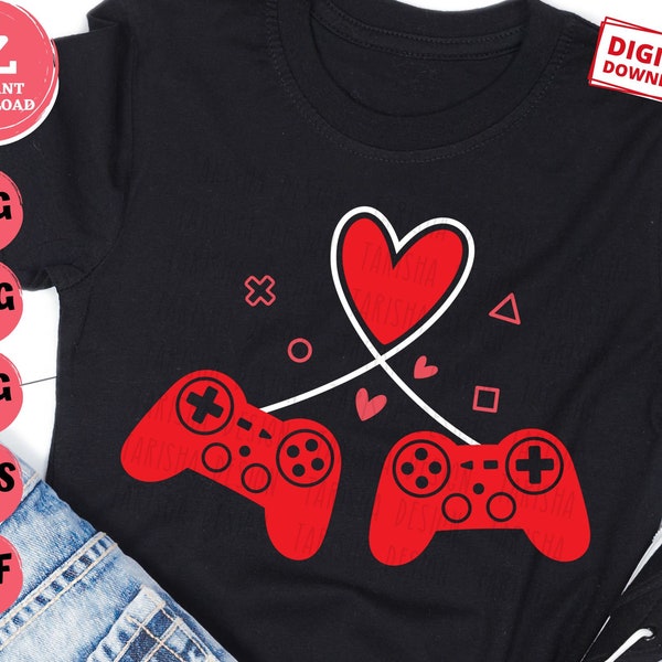 Gamer Valentine Heart Svg, Video Game Valentine Svg, Funny Valentine Svg, Boys Valentine Shirt Svg, Game Controller Valentine Svg
