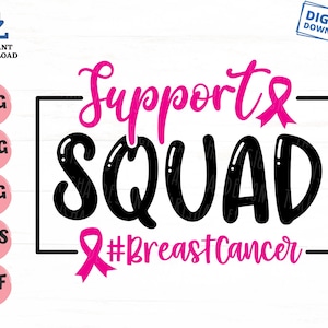 Escouade de soutien Cancer du sein svg, Soutien au cancer du sein svg, Sensibilisation au cancer du sein svg, Guerrier du cancer du sein svg, Survivant du cancer du sein