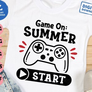 Game On Summer Start Svg, Game On Summer Svg, Summer Gamer Svg, Boy Summer Svg, Kids Vacation Shirt Svg, Summer Video Game Svg