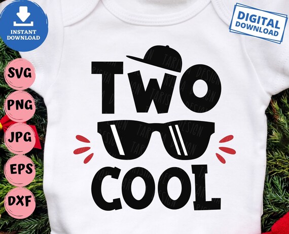 Two Cool Svg Boy 2nd Birthday With Sunglasses Svg Two Cool - Etsy