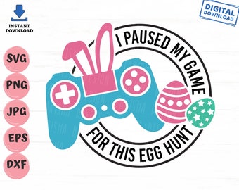 Ich habe mein Spiel für diese Eiersuche angehalten, Ostern Gamer svg, Junge Ostern Shirt svg, Game Controller Ostern svg, Videospiel Osterhase svg