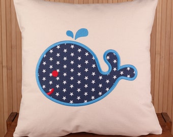 Little Whale Cushion Cover (Personalizable) - 40 x 40 cm