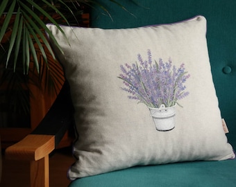 Lavendel Kissenbezug - 45x45cm - Baumwolle/Polyester Mischung - 305 g/m2 - Geschenk/Dekoration für Weihnachten