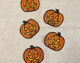 Halloween Pompoen Strijkpatch Set 4,68 x 4,98 cm | Jack O'Lantern Patch | Strijkpatch voor Kostuum | Griezelige Applicatie | Halloween Decoratie