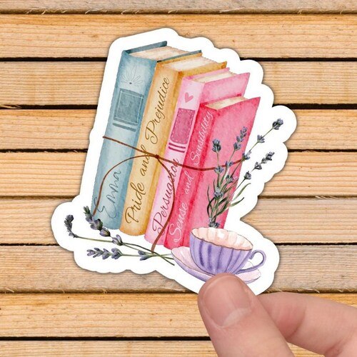 Jane Austen Books Sticker Books Sticker Cute Vinyl Sticker Etsy