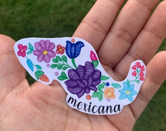 Mexicana sticker, latinx stiicker, latina, spanish, floral, vinyl sticker, laptop decals, water bottle stickers,aestetic stickers, mexicana
