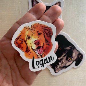Custom pet waterproof sticker, pet head sticker, cat, dog, pet portrait sticker,personalized gifts, custom photo sticker,dog dad gift