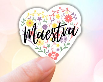 Maestra vinyl sticker,latina sticker, vinyl stickers, laptop decals, water bottle stickers, water resistant stickers,gift ideas