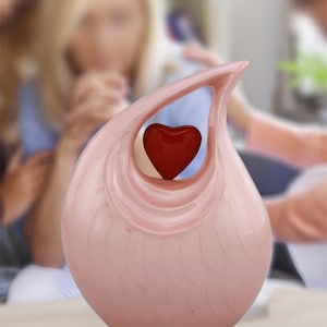 Pink Cremation Urn For Adults - Custom Cremation Urn - Large Cremation Urn - Teardrop Urn - Urn For Human Ashes - Burial Urn