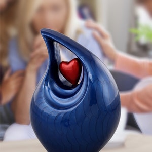 Blue Teardrop Adult Cremation Urn – Urns for Human Ashes – Cremation Urns - Urn for Funeral – Adult Urn – Urn - Urn for Memorial