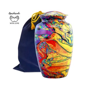 Asche Urne- Regenbogen Urne- Urne für Urne- Bunte Urne für Erwachsene- Asche Urne- Urne für Erwachsene- Einzigartige Urne