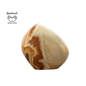 Metal Mountain Rock Urn - Golden Vien Onyx Finish Metal Rock Cremation Urn - Unique Design Funeral & Memorial Urn For Human Ashes Upto310LBS