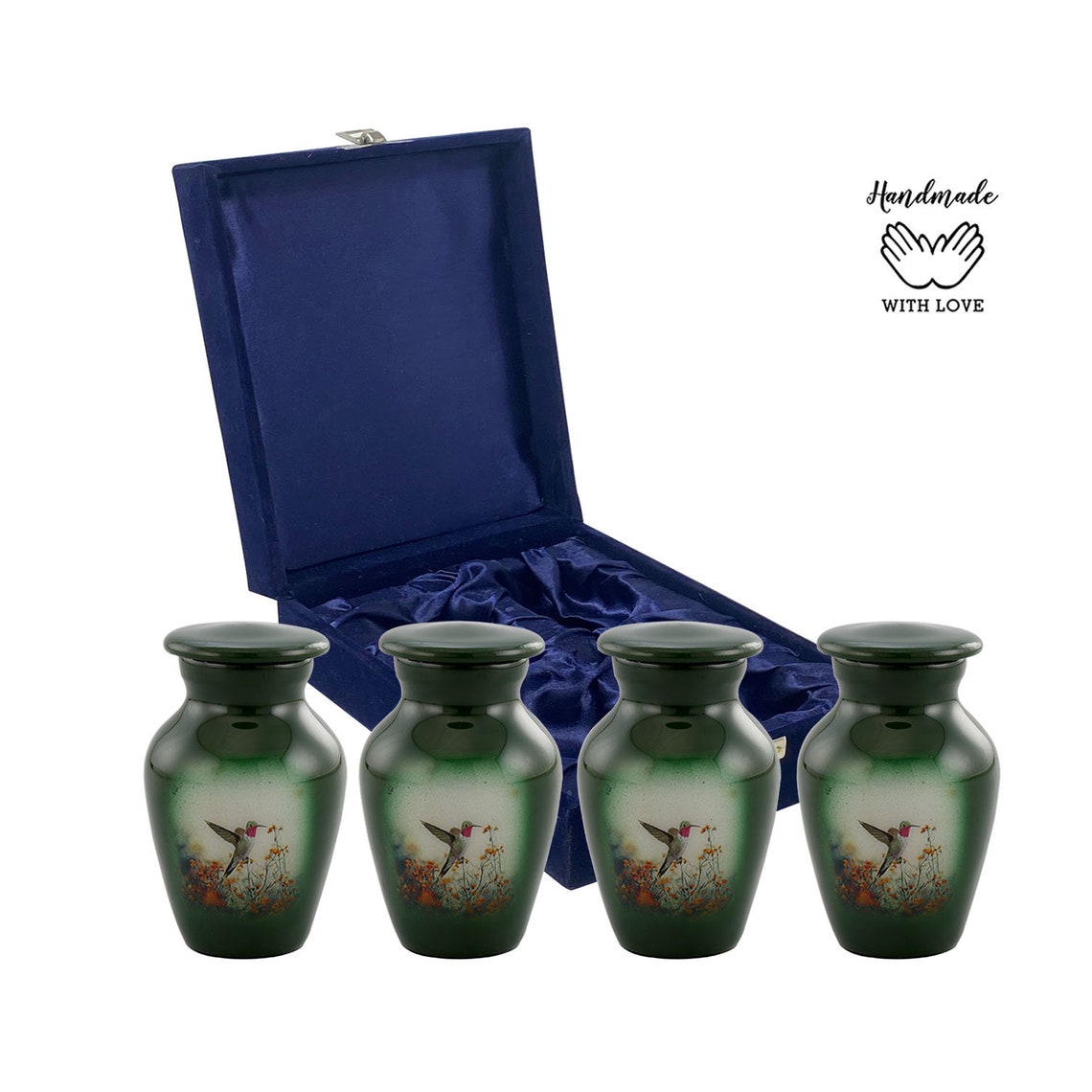 Hummingbird Keepsake Urn for Ashes Set of 4 Hand Painted Etsy