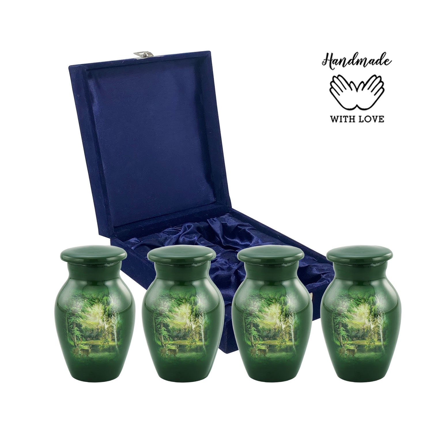 Deer Keepsake Urn for Ashes Set of 4 Hand Painted Deer Mini Etsy