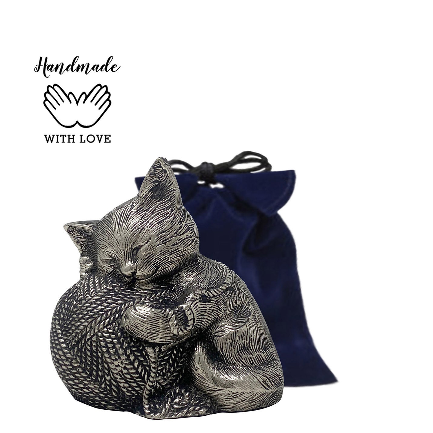 Handcrafted Silver Cat Urn for Ashes Precious Cat Urn Pet Etsy