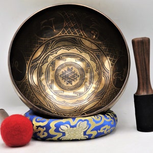 15% OFF!!!  10 inch Authentic Tibetan singing bowl, Pure resonating sound for meditation, Chakra healing and balancing
