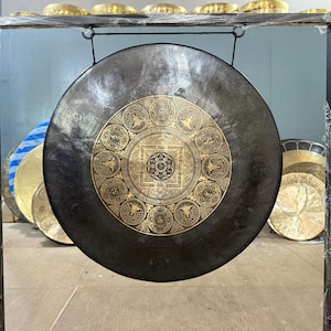 35cm to 100cm Large Tibetan Gong Bell-New attractive design- Produces deep resonating vibrations- Available in smaller to larger variations