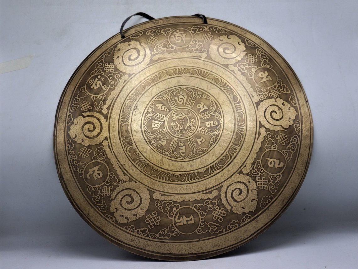 22 inch Tibetan Prayers Gong bell Handhammered Gong bell Etsy
