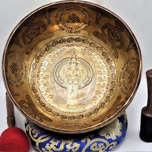 12 inch Authentic Tibetan singing bowl, Handmade Himalayan bowl - Pure resonating sound for meditation, Chakra healing and balancing