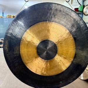 Black and Golden Tibetan Gong: Deep Resonance Sound Healing - Various Sizes