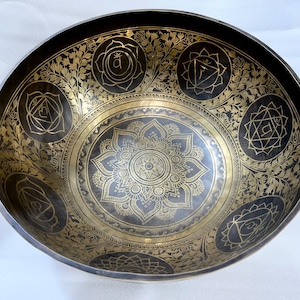 15 inches to 24 inches Lotus with mantras and flower of life engraved Tibetan Singing bowl-premium sound- Premium bowls-Best healing bowls