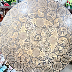 35cm to 100cm Flower of life gong- Deep resonating sound quality-Attractive design-Adorned with flower of life and auspicious symbols-