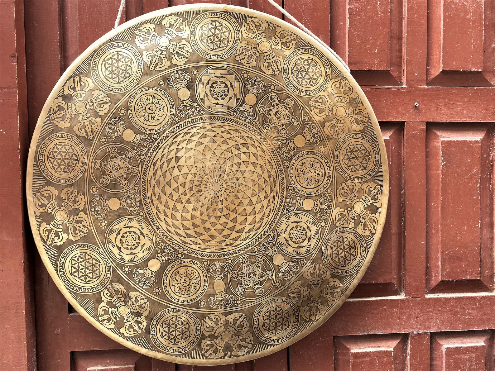 Extra Large and Unique Handcarved Gong Bell 70 CM27 Inch Etsy