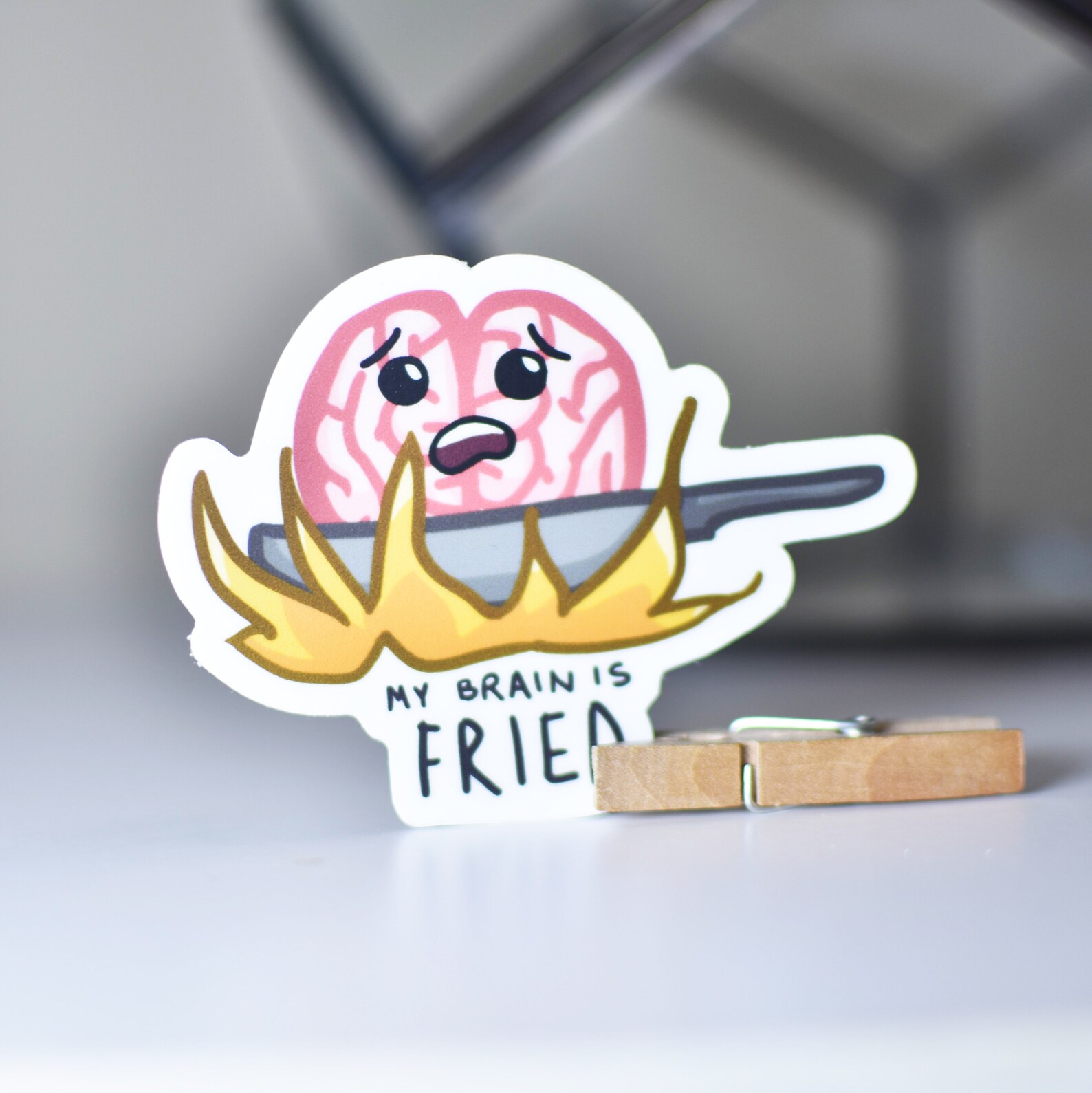My Brain is Fried Sticker Etsy