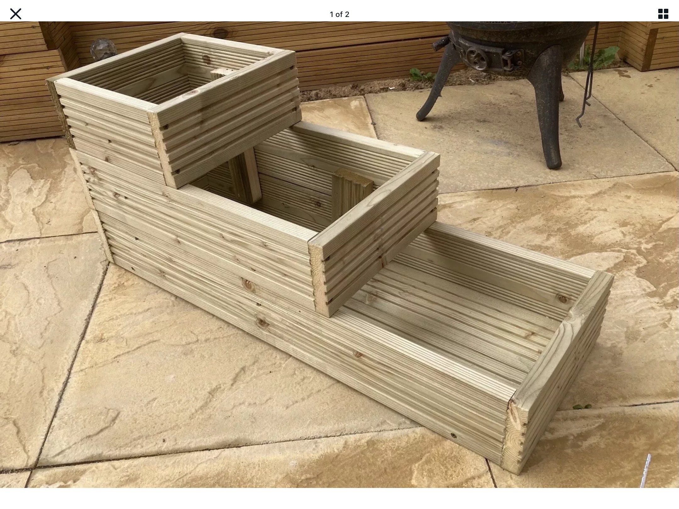 Step planter wooden decking garden flower planter pot Etsy
