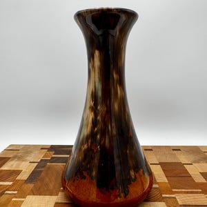 Vintage Brush McCoy Pottery Vase Onyx Drip Glaze