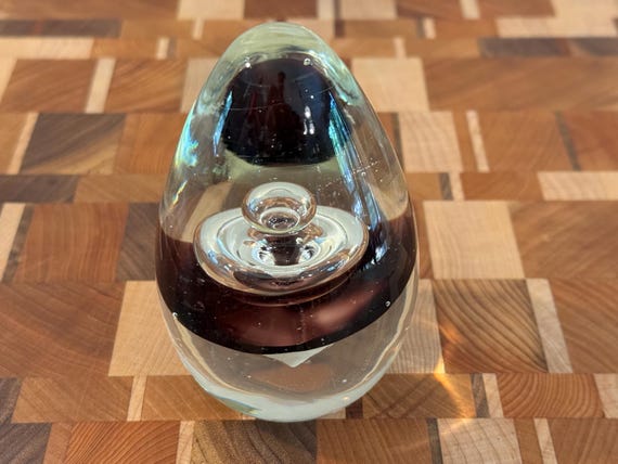 ペーパーウェイト！ ガラスアート Amazon | KANGMING 手吹きガラス ペーパーウェイト 海の波の彫刻