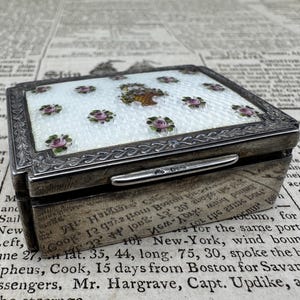 Antique Georg Adam Scheid Silver & Guilloche Enamel Pill Box | Austria Late 19th/Early 20th Century | Trinket Box