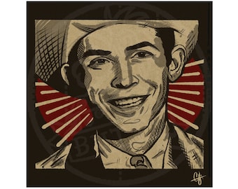 The OG Hank - Hank Williams Sr. Honky Tonk Country - Art Print - Retro Vintage - Tattoo - Comic - American - USA - Music - Portrait