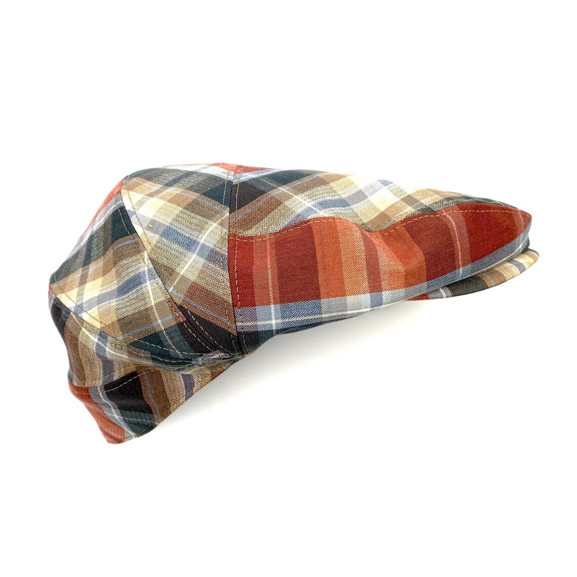 Extralarge Plaid Flat Cap, Oversized Brown Flat Cap, Xxl Brown Plaid